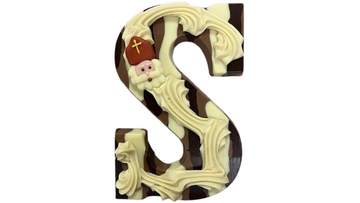 Letter S MARMER luxe gedecoreerd 240 gram